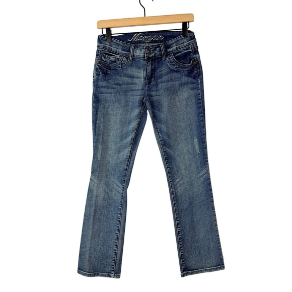 dELiA*s Denim - dELiA*s‎ Morgan Low Rise Bootcut Jeans Medium Wash Petite Size 3/4P Distressed